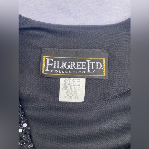 VTG 90’s Filigree Ltd Collection Black Spaghetti Strap Dress W/ Matching Bolero - Picture 5 of 12